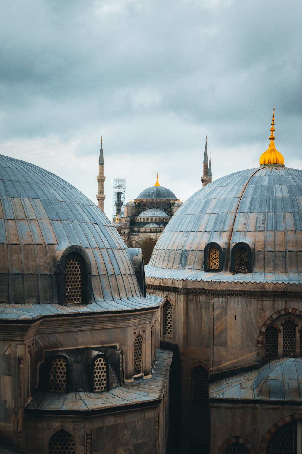 a group of domes with a sky background