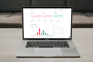 Elegant workspace with charts and graphs illustrating tailored investment strategies.