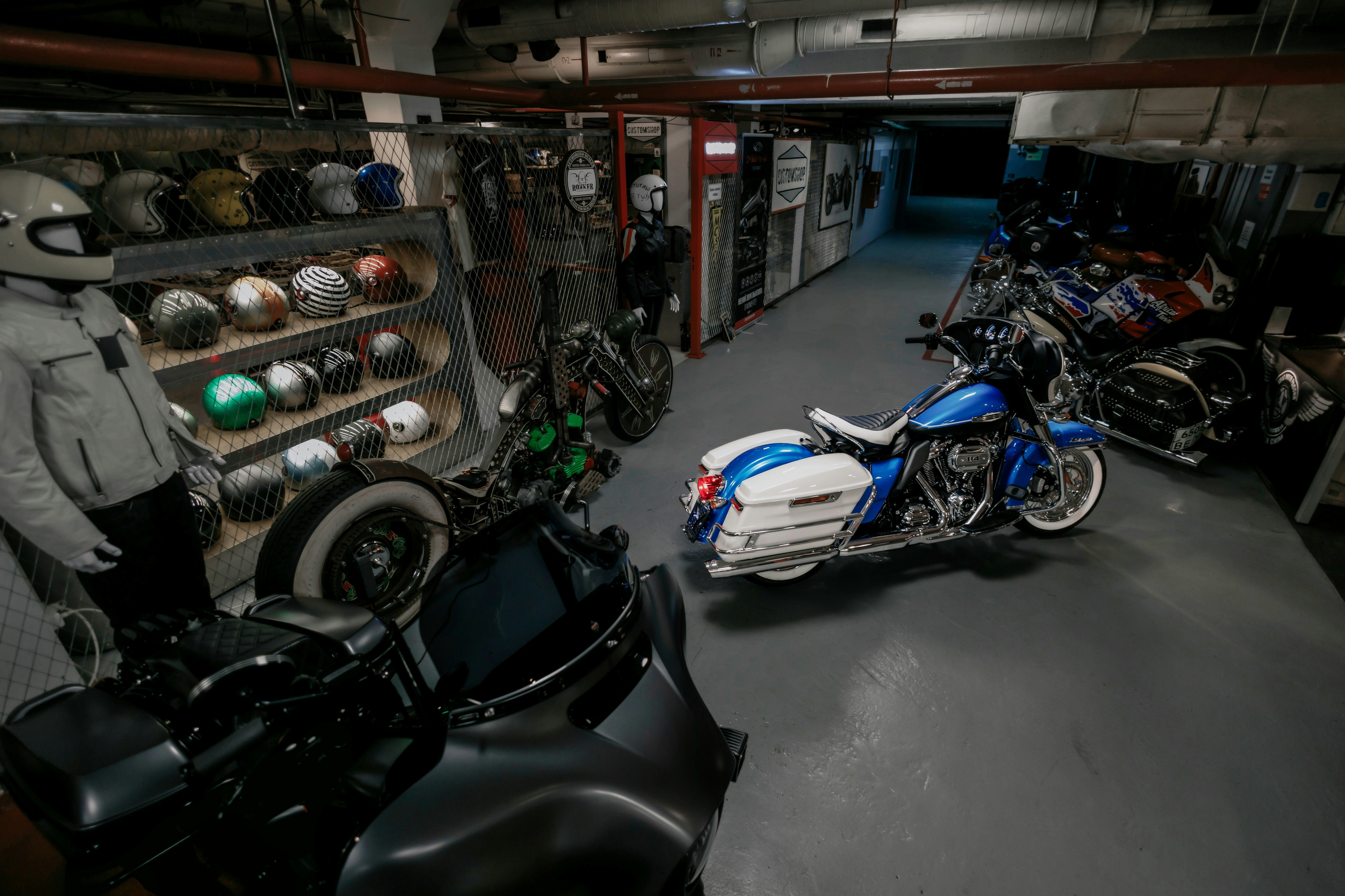 H-D Electra Glide Revival in garage storage