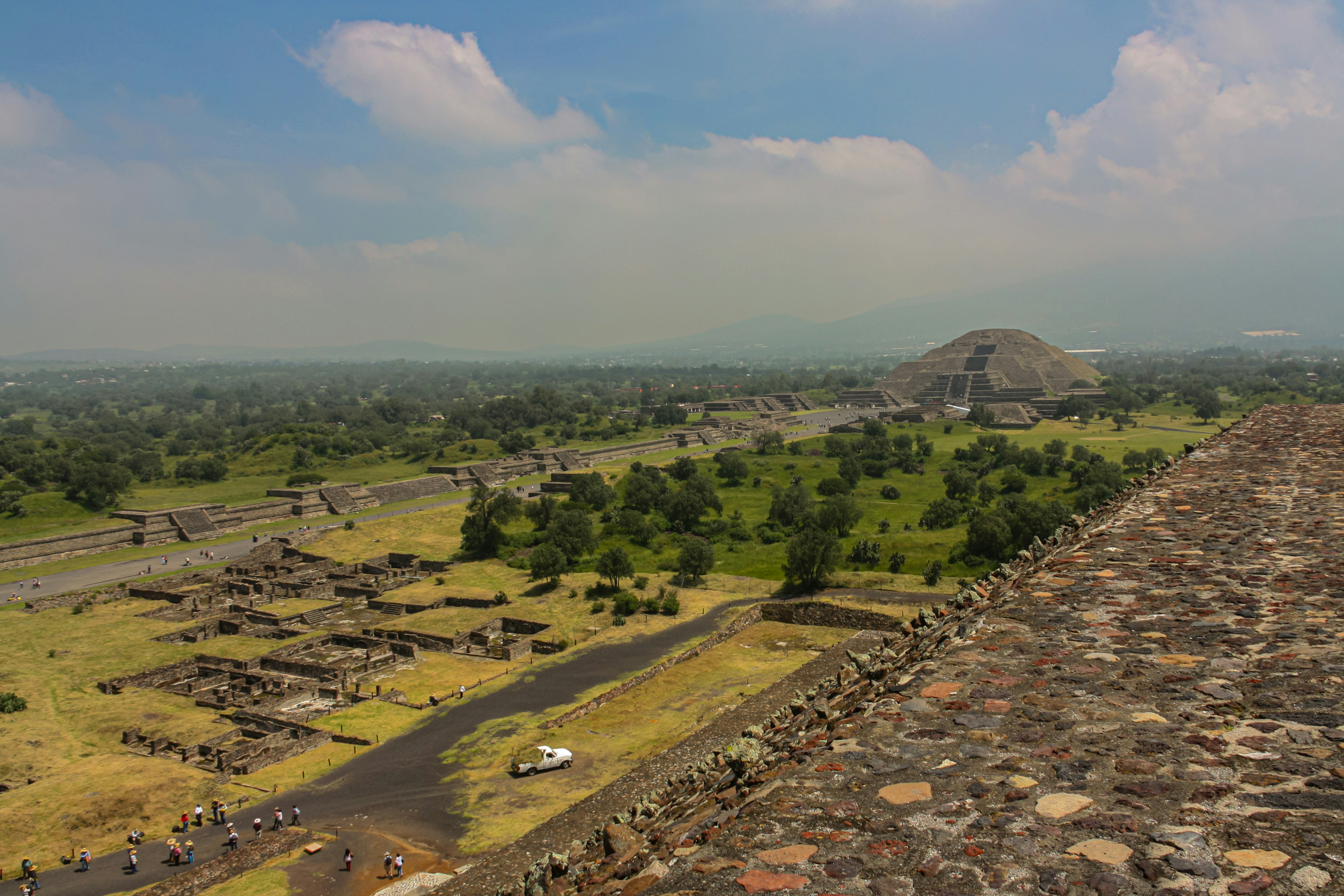 a view of the ruins of a city from the top of a tower