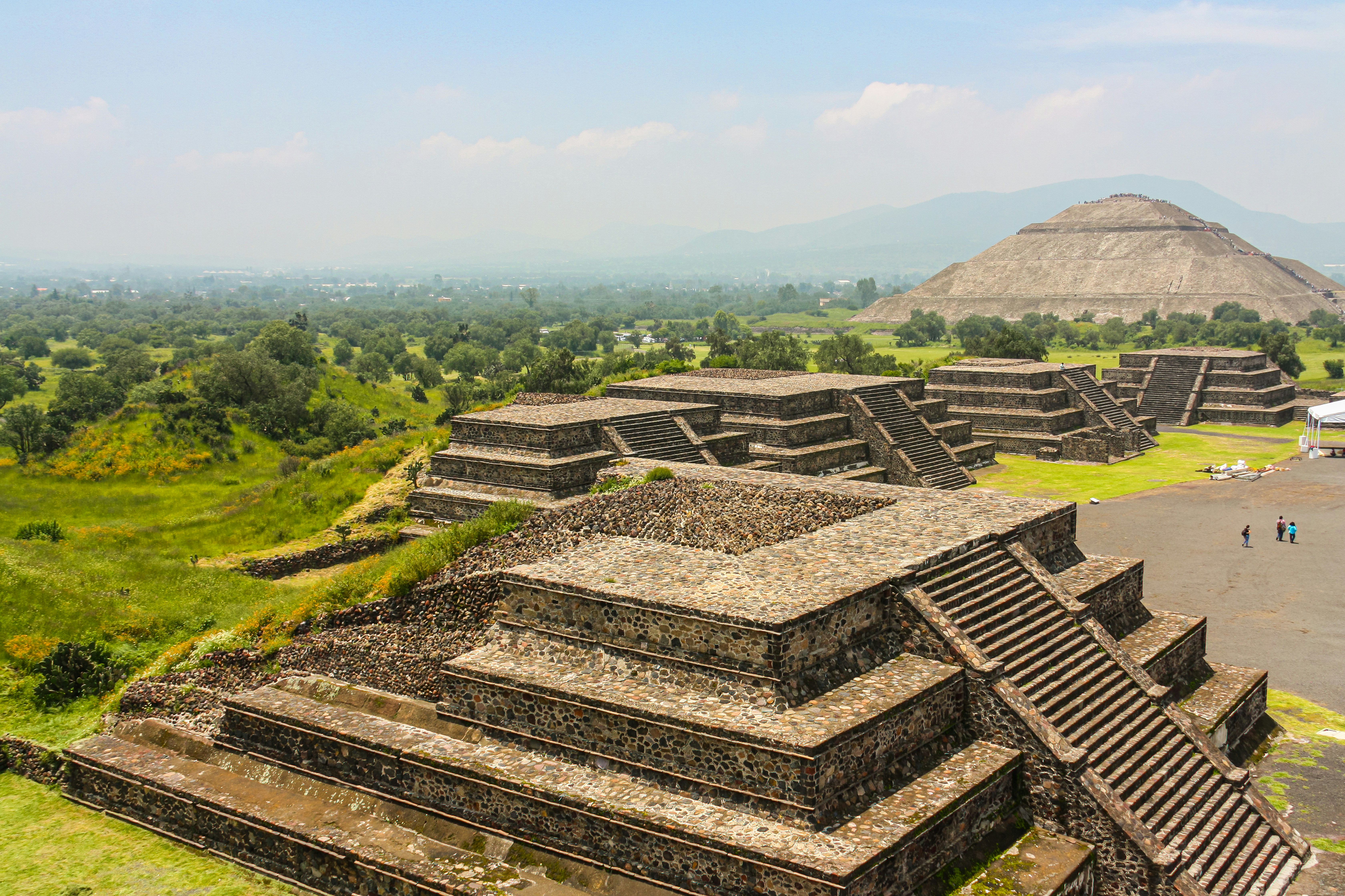 Eine Luftaufnahme der Pyramiden in Mexiko