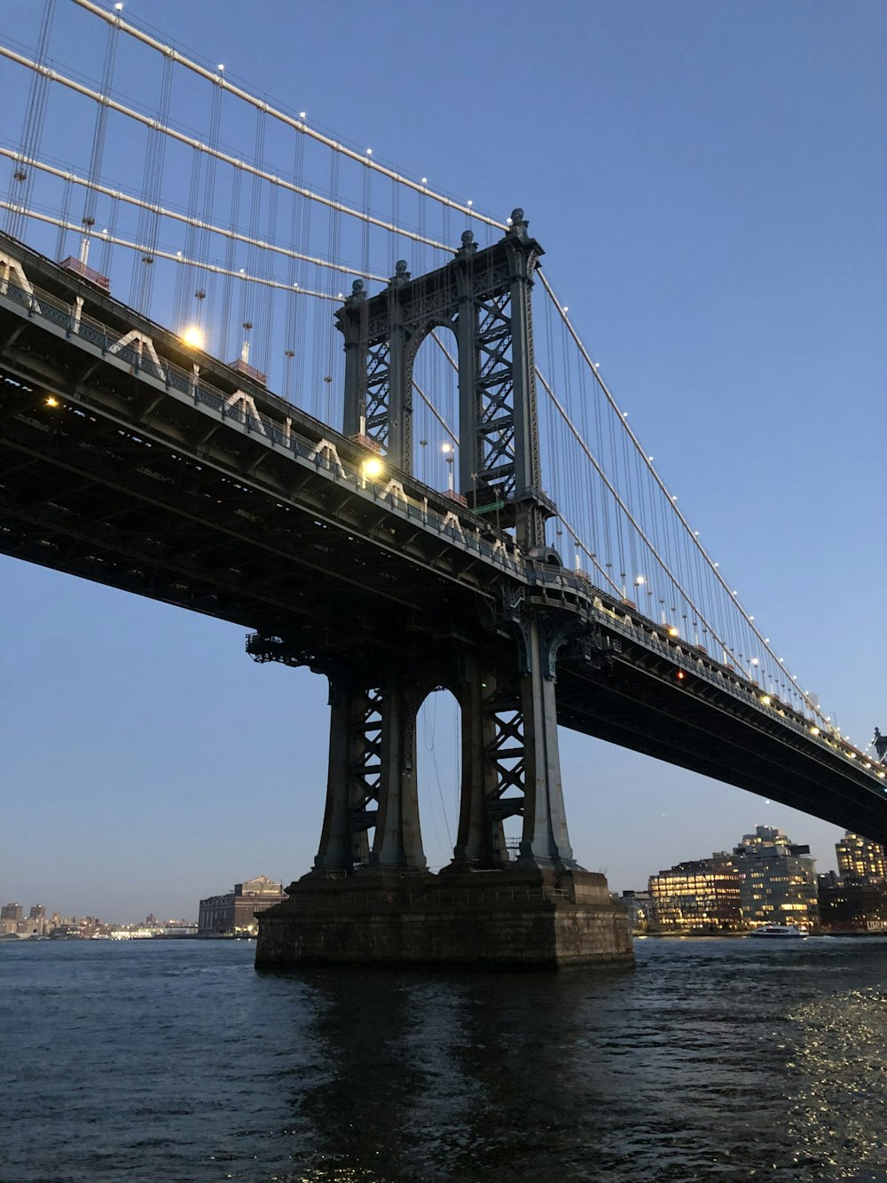 a large bridge spanning over a large body of water