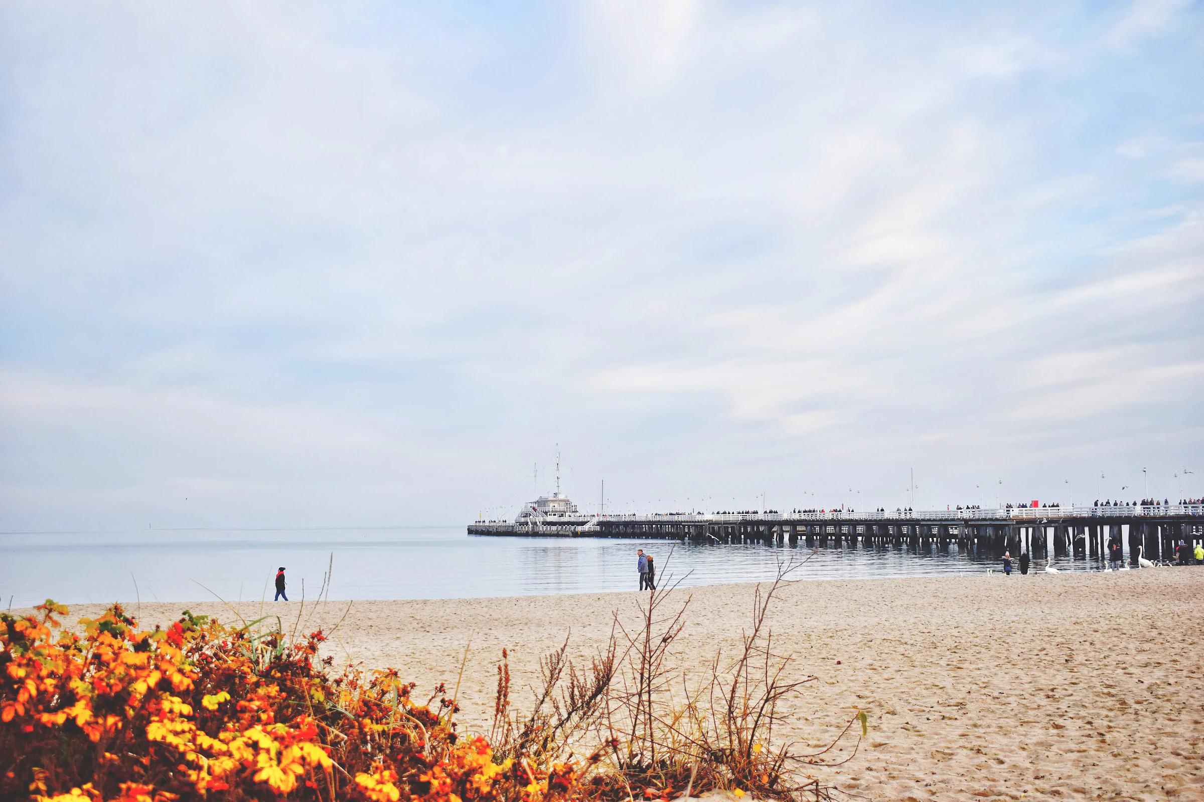 Sopot beach and pier on Poland's Baltic coast
