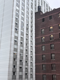 Before-and-after images of a renovated residential building highlighting waterproofing improvements.