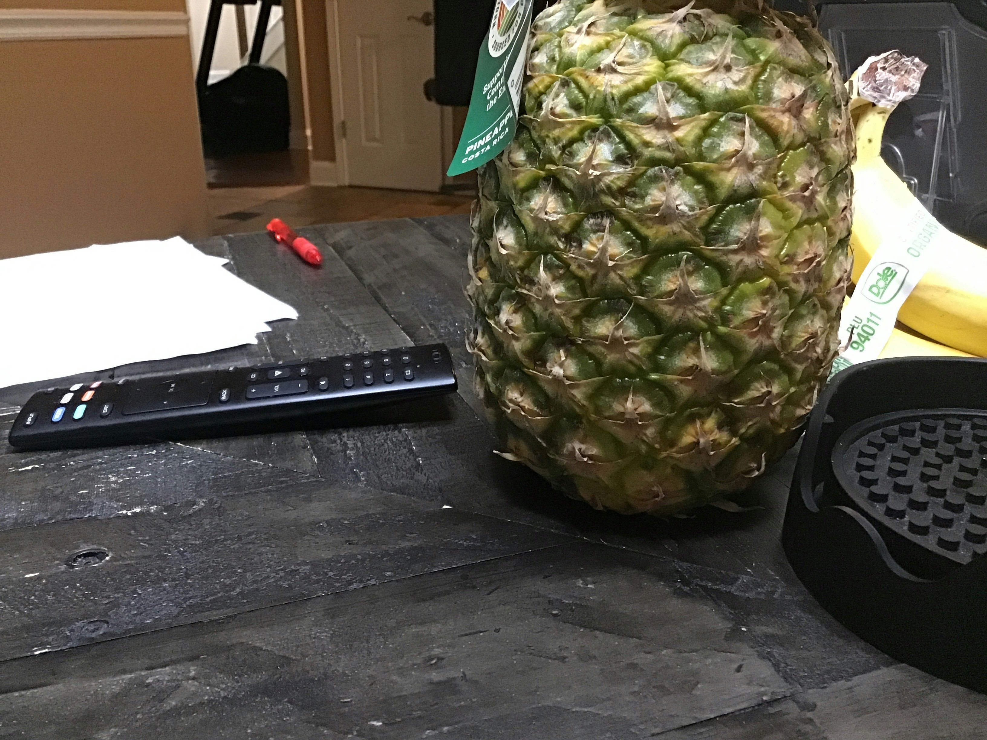 Pineapple on wooden table