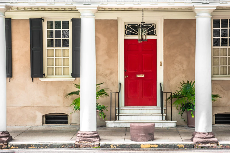 Freshly painted front door and trim