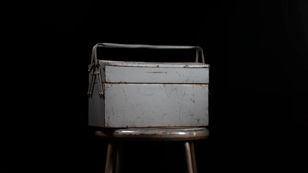Heavy-duty steel job box for construction site storage