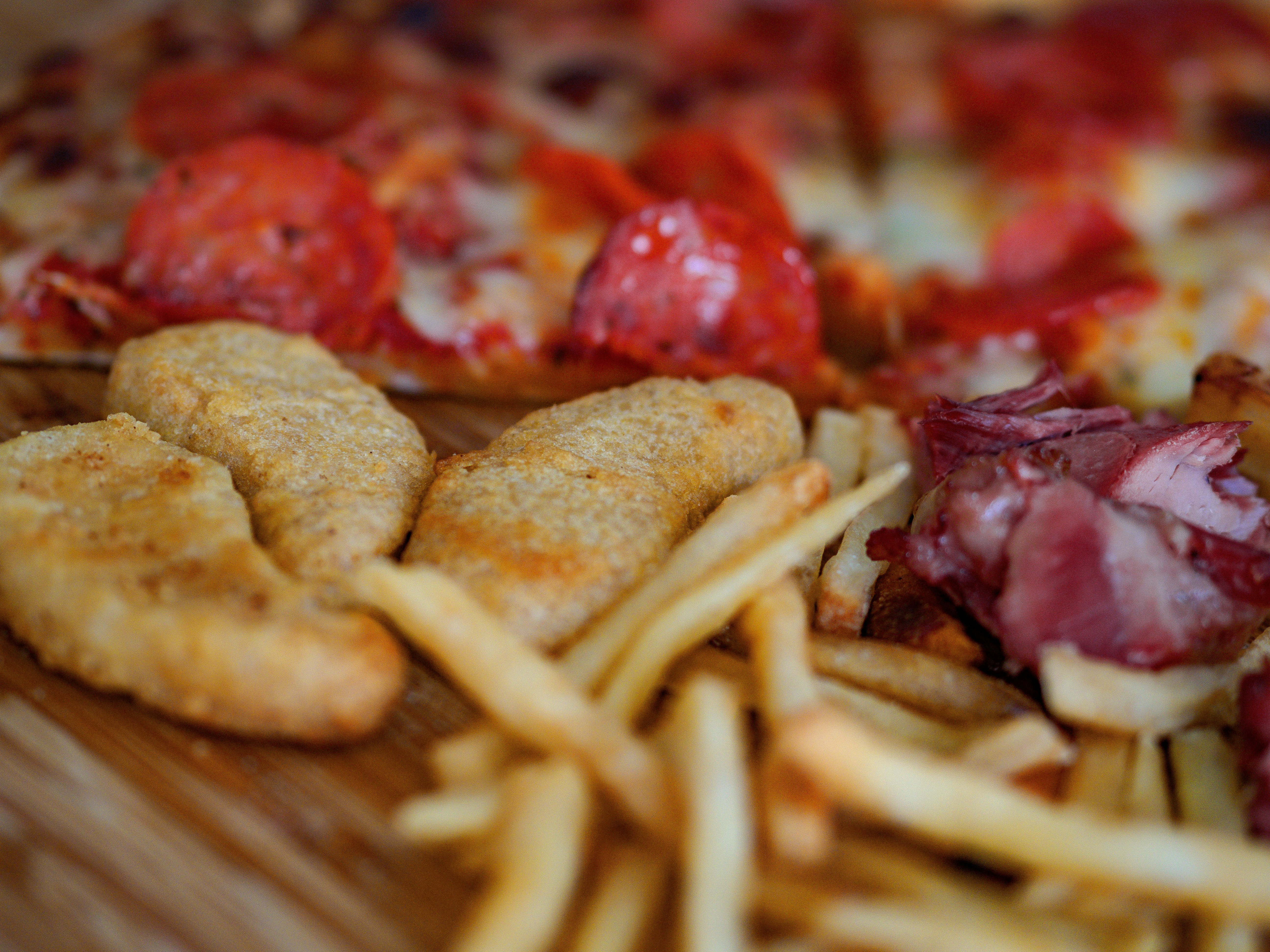 Sizzling burgers and pizza