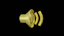 a yellow metal object with a black background