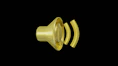 a yellow metal object with a black background
