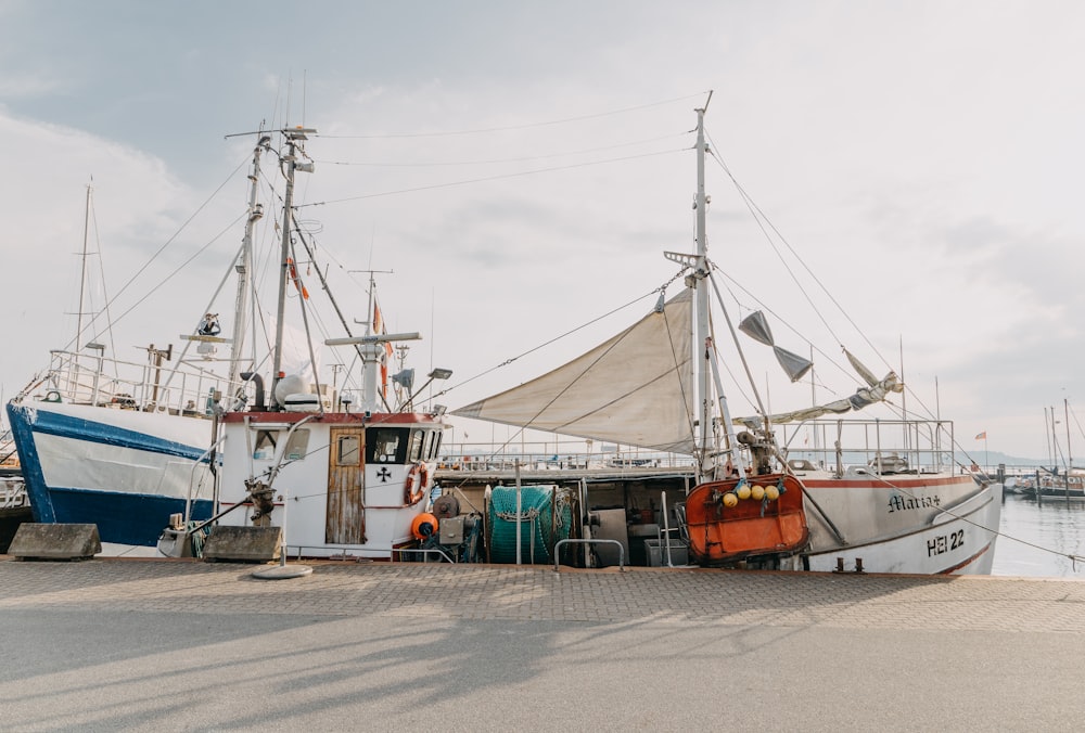 a couple of boats that are sitting in the water