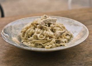 Traditional Italian fettuccine alfredo pasta