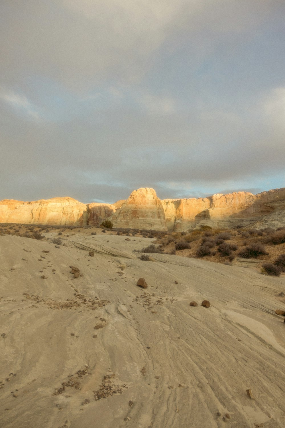 a dirt road in the middle of a desert