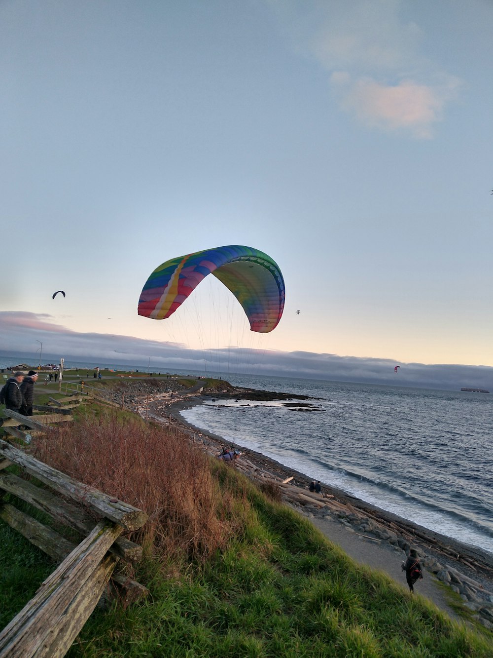 a person is para sailing on the water