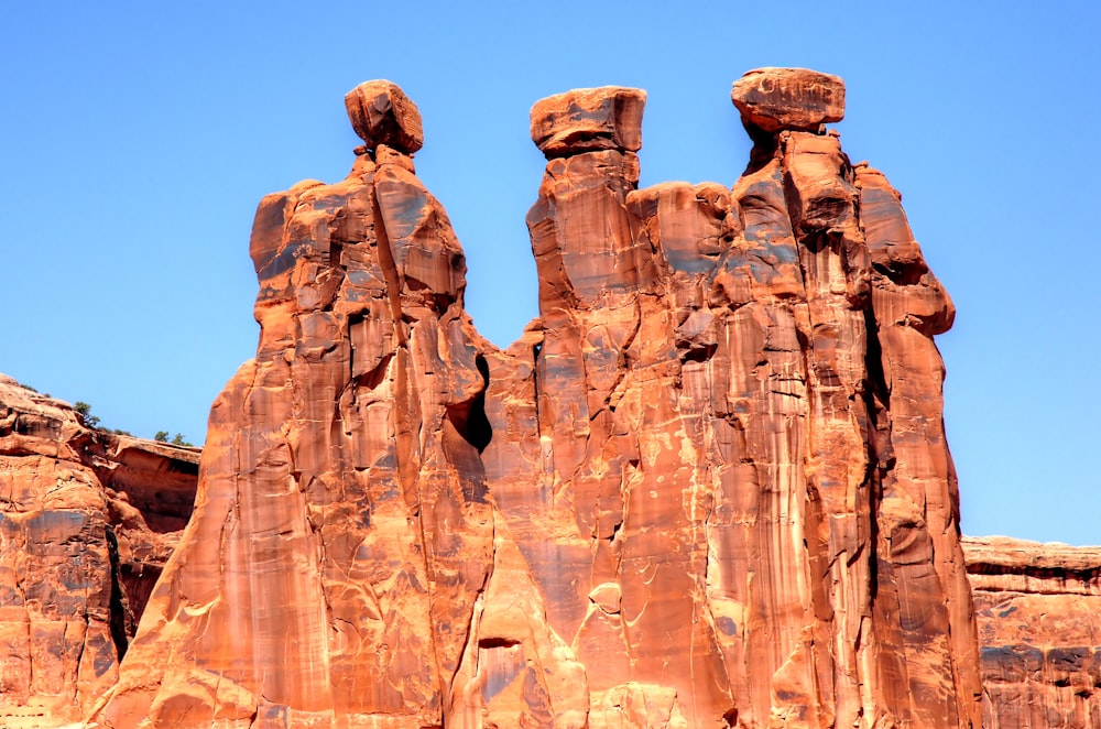 a group of rock formations in the desert