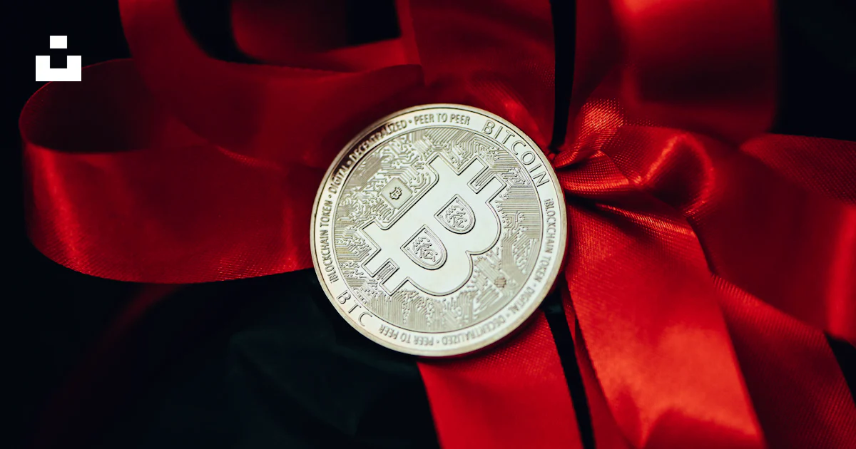 A bitcoin sitting on top of a red ribbon photo – Free Coin Image on ...