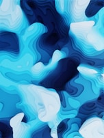 An abstract design featuring electric blue and indigo waves.