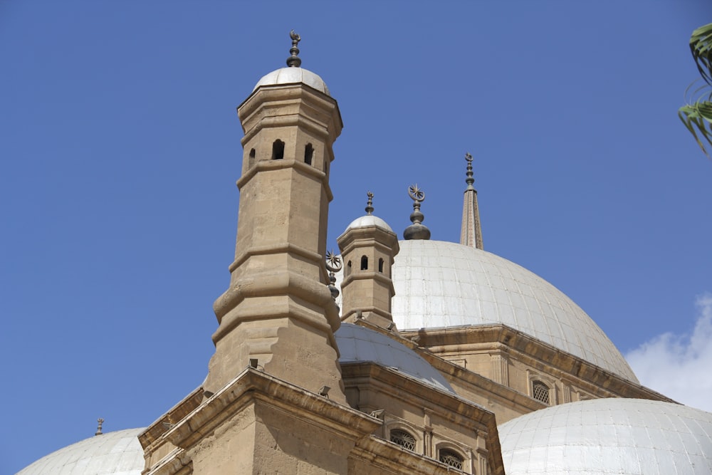 a large building with two domes on top of it
