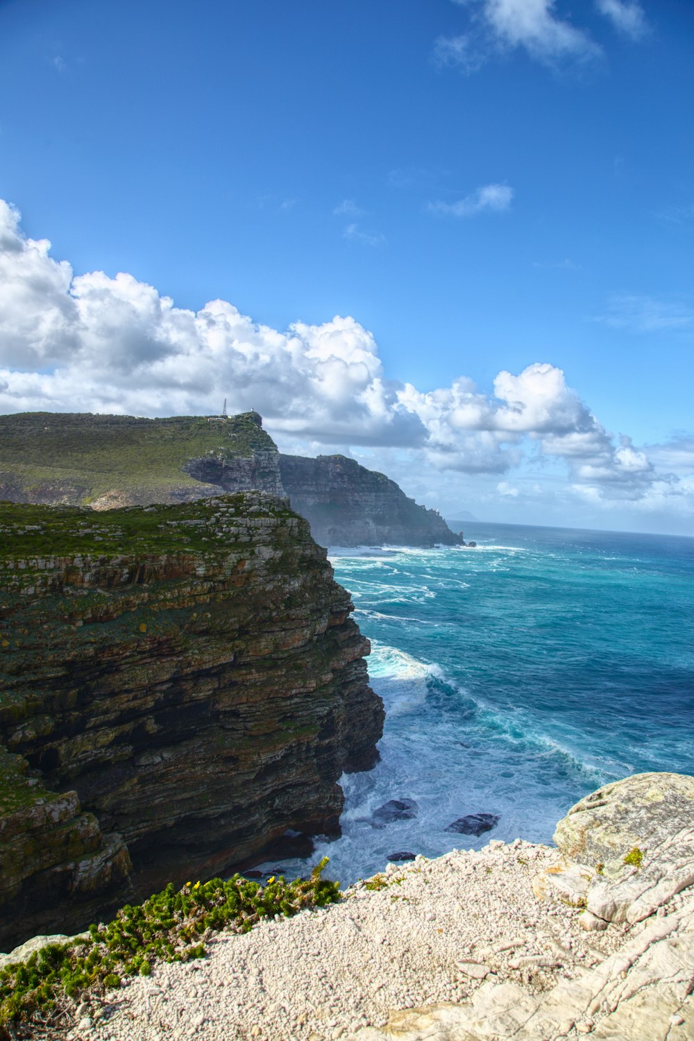 a scenic view of the ocean from a cliff