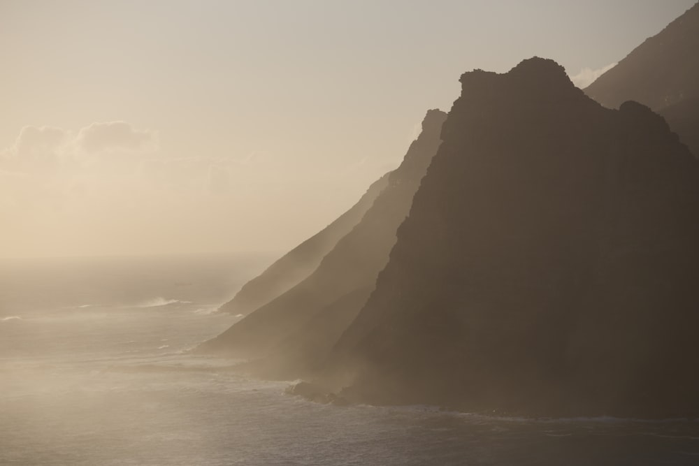 a view of the ocean from the top of a mountain