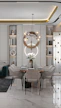 a dining room with a table and chairs