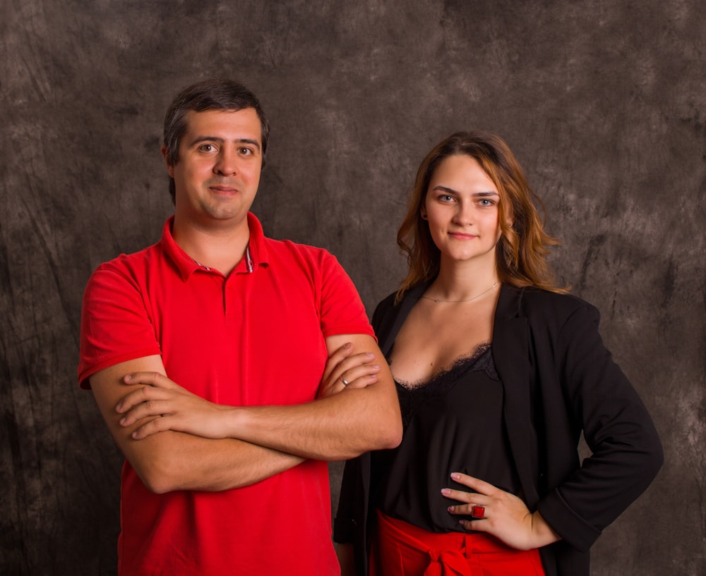 a man and a woman posing for a picture