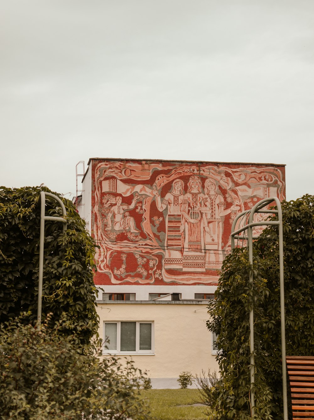 a building with a painting on the side of it