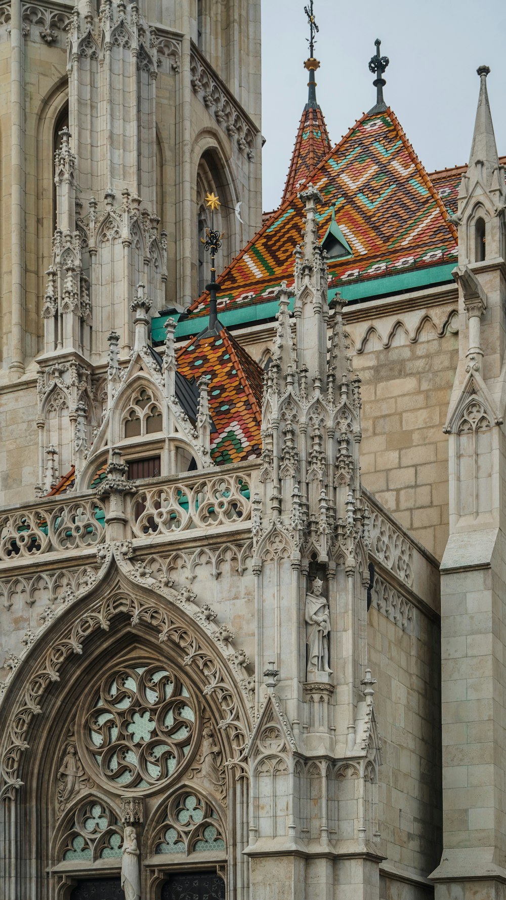 a large cathedral with a clock on the front of it