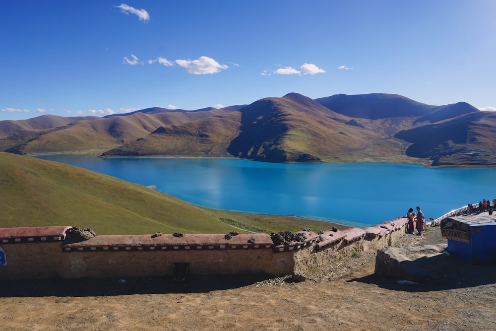 a large body of water surrounded by mountains