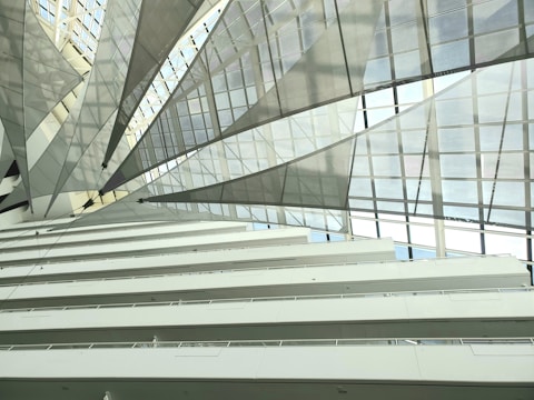 Interior view of a newly built commercial building.