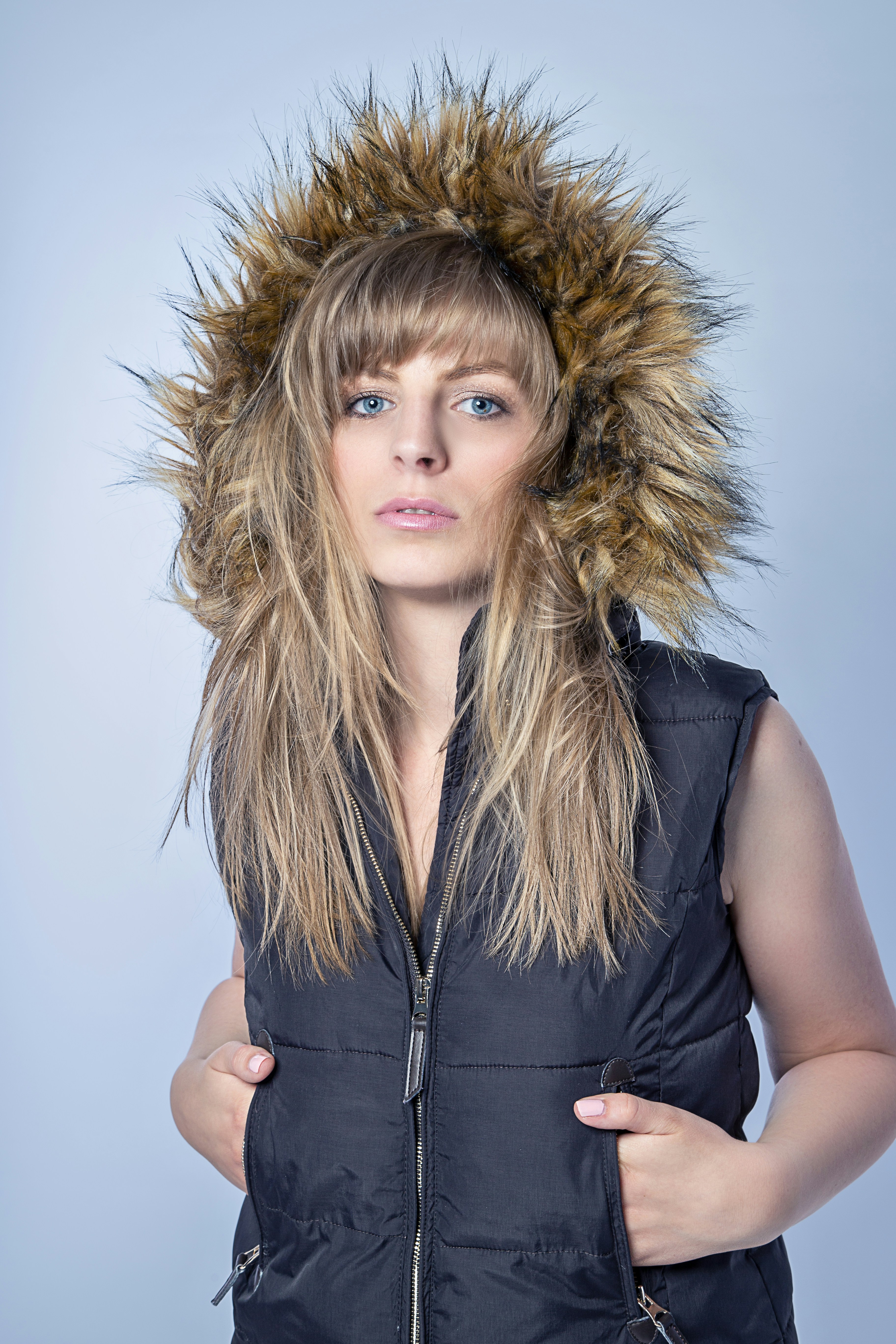 Woman With fur collar