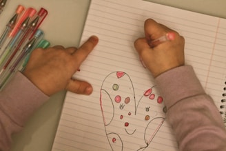 a child's drawing of an elephant on a piece of paper