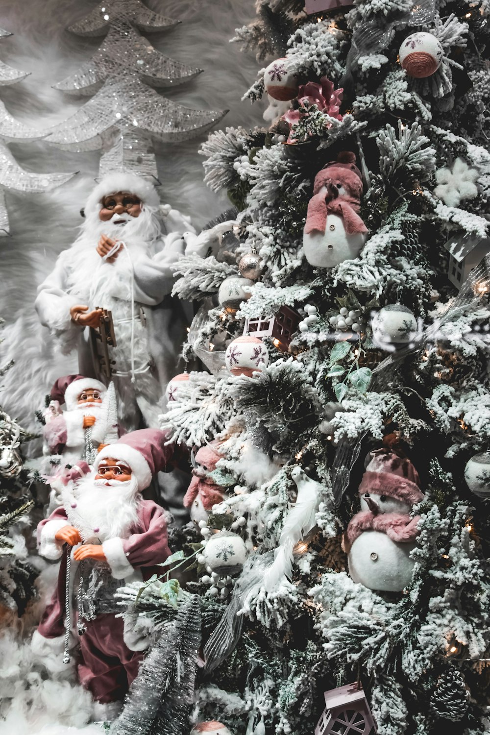 a christmas tree with a lot of snow on it