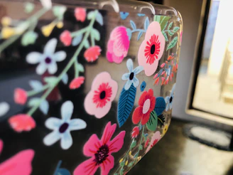 Close-up of a detailed floral pattern from an AI-generated coloring book.