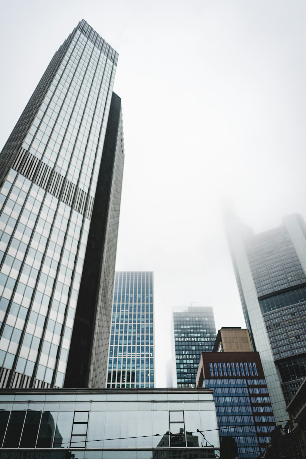 a group of tall buildings sitting next to each other