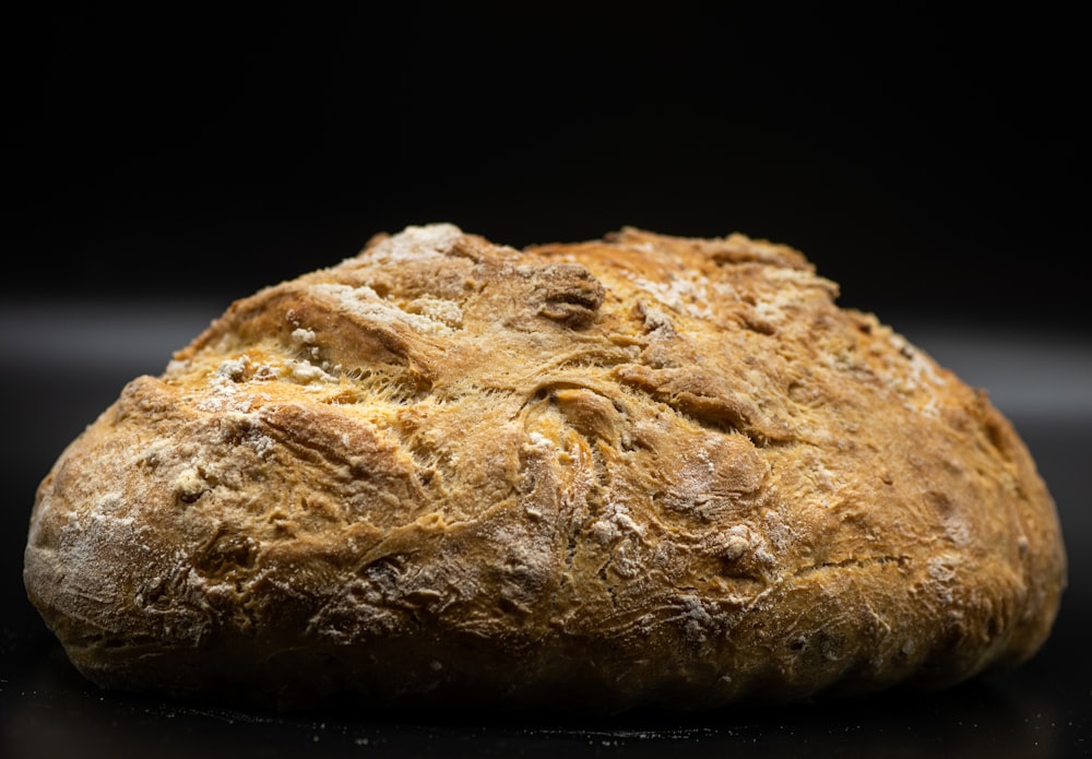 a close up of a piece of bread
