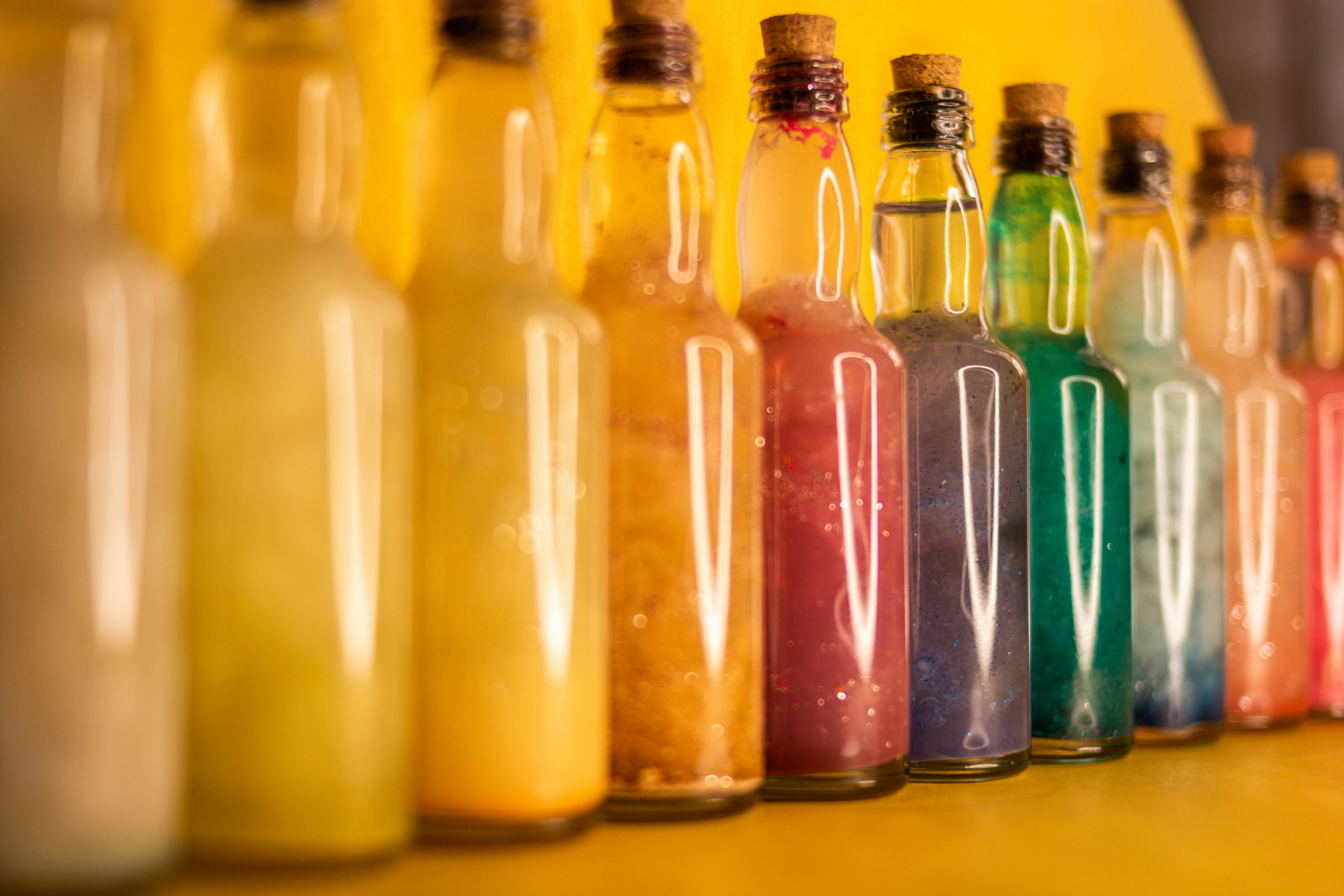Colorful bottles