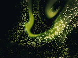 Dynamic visual of premium templates floating with a glowing green pulsating effect on dark background