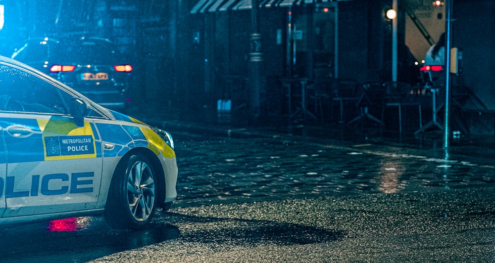 a police car parked on the side of the road