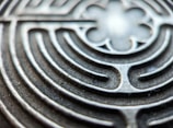 a close up of a metal object that looks like a maze