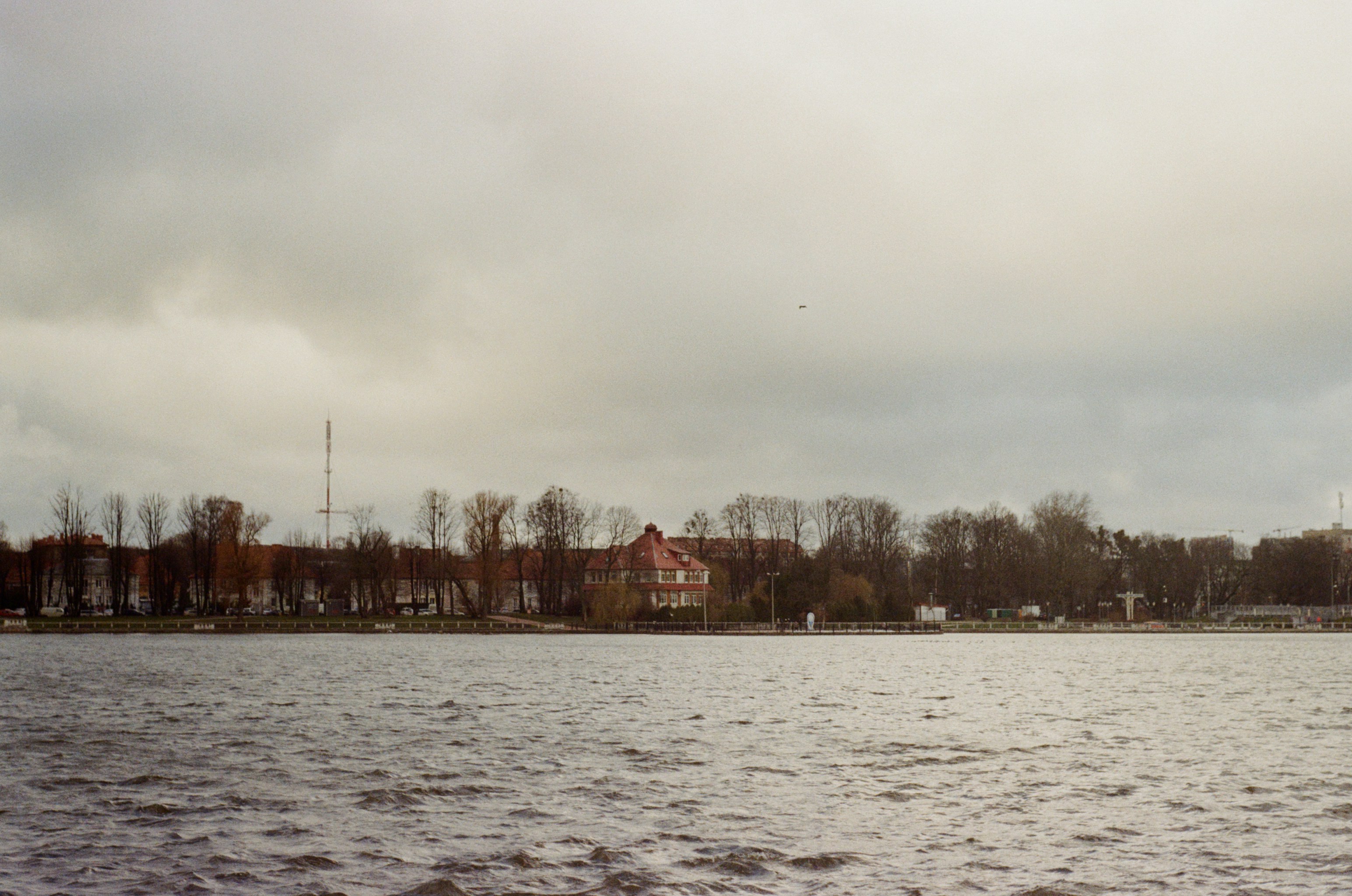 a body of water with buildings in the background