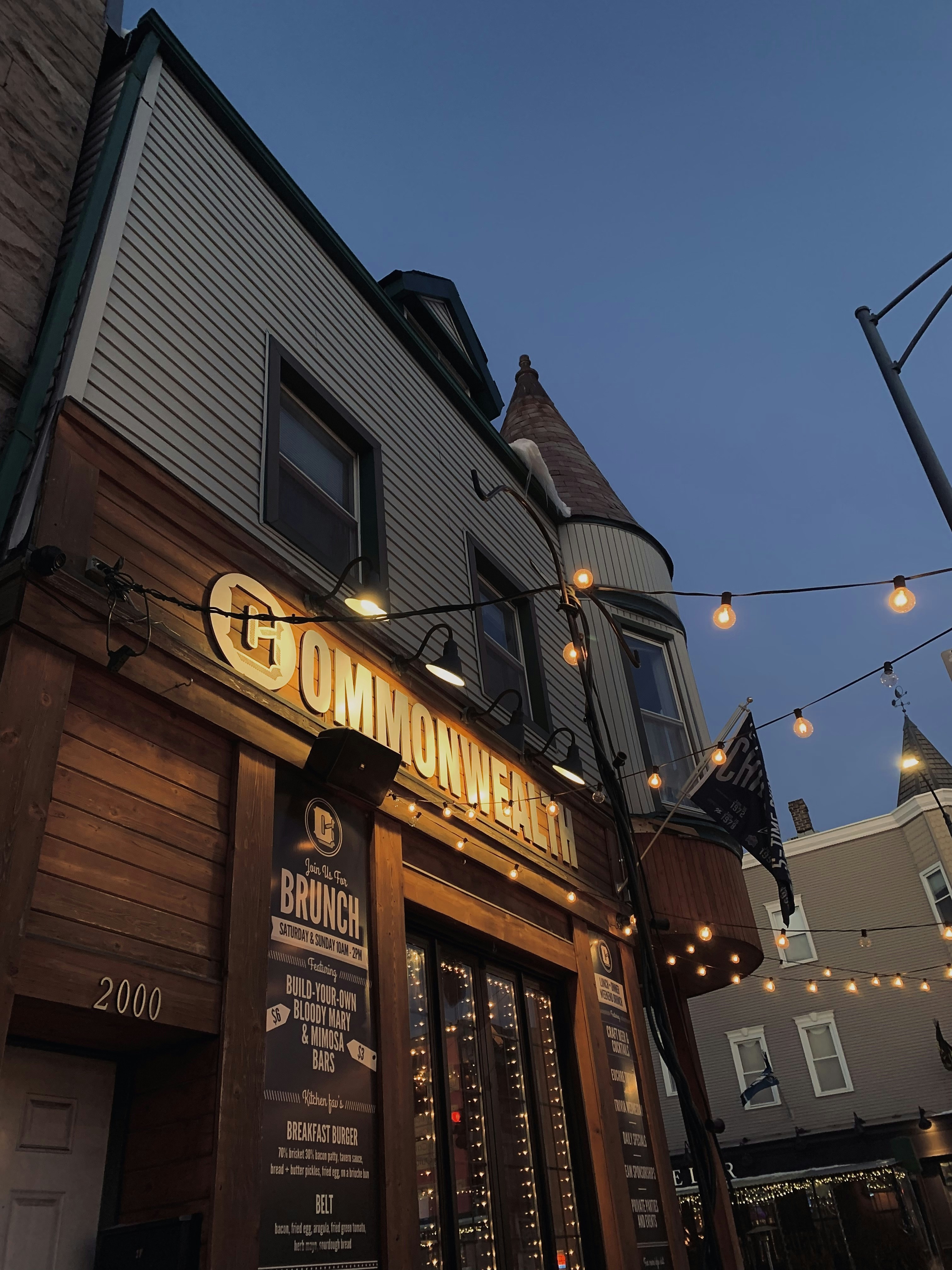 a building that has a sign on the front of it