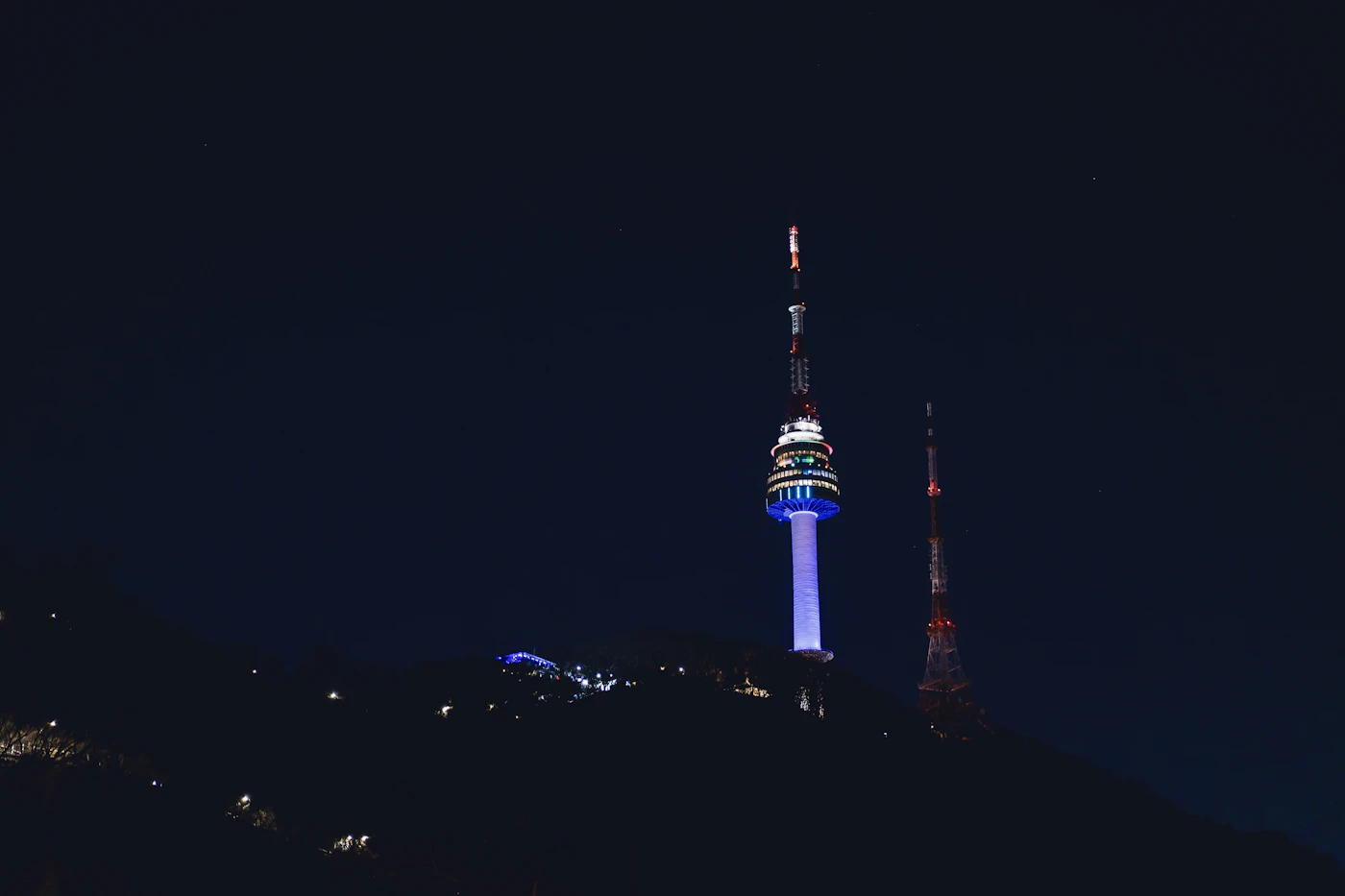 Telecom infrastructure at night