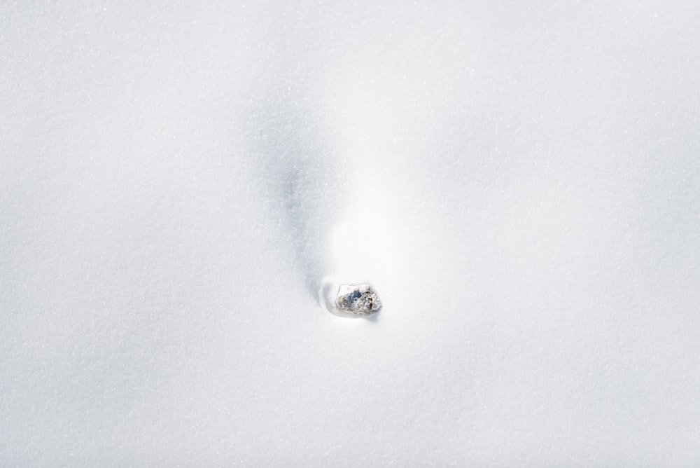Un suelo cubierto de nieve con un diamante en el medio de él