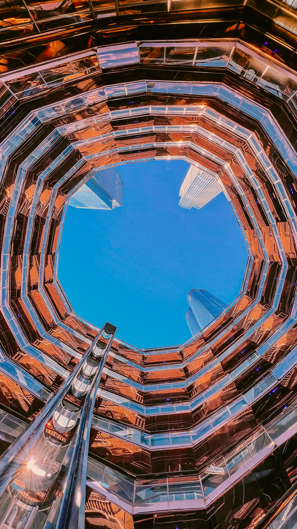 a very tall building with a very large round window