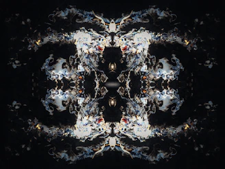 a nest in a dark room