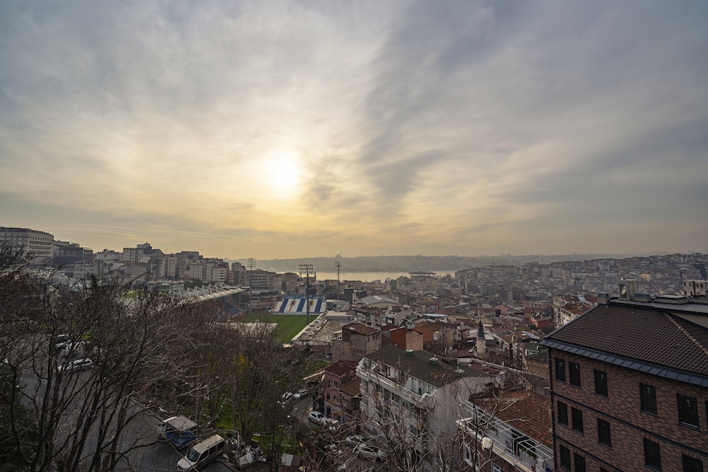 a view of a city from a hill