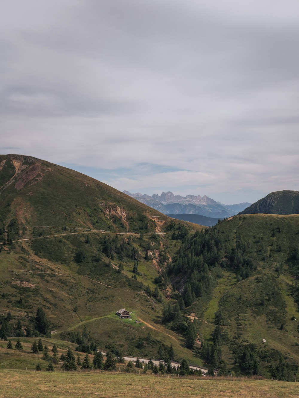 a view of the mountains from a distance