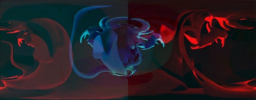 A dynamic digital artwork showcasing AI-generated abstract shapes in vibrant colors.