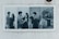 A photo album features three black and white images of a couple standing close together near a rocky coastal area. They are engaged in affectionate gestures and gaze warmly at each other, suggesting intimacy and companionship.